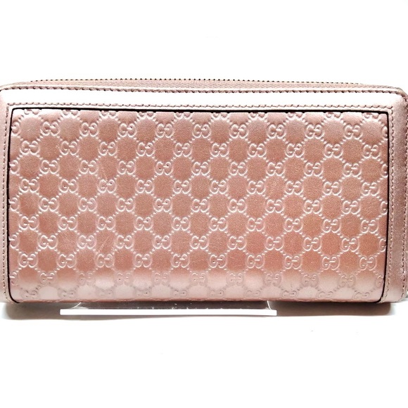 🏆💯💎 GUCCI GG Logo Brown Leather Wallet Zippy Zip around - Picture 2 of 9